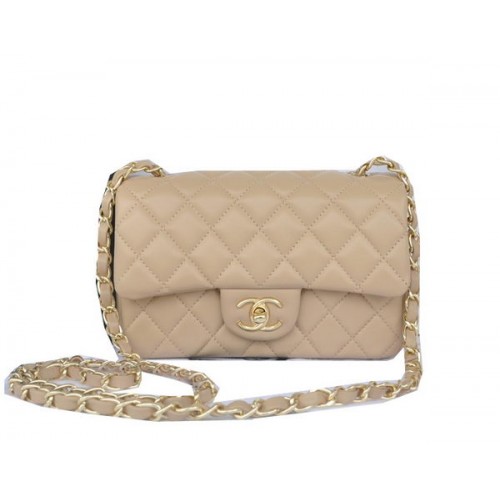 Chanel Mini Classic Flap Bag Apricot Original Sheekskin CHA1116 Oro