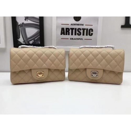 Chanel mini Classic Flap Bag Original Cannage Pattern A1116 Albaricoque