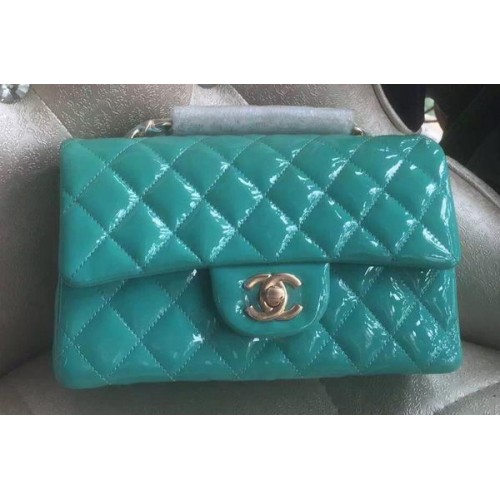 Chanel Mini Classic Flap Bag Patente original A1116 Verde