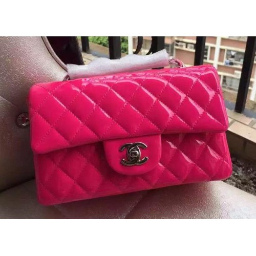 Chanel Mini Classic Flap Bag Patente original A1116 Rosa