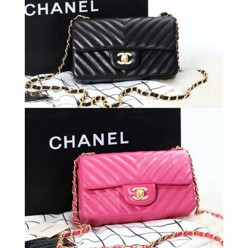 Chanel Mini Bolso Clásico con Solapa Original Piel de Oveja CHA1116 Oro