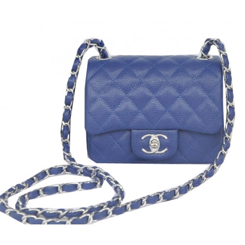 Chanel mini bolso clásico con solapa Patrón Royal Cannage 1115 Plata