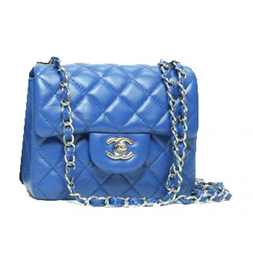 Chanel mini Classic Flap Bag Royal Leather 1115 Cadena de plata