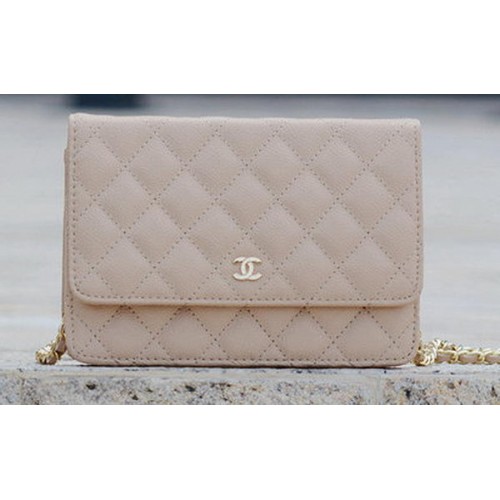 Chanel mini bolso con solapa Apricot Cannage Pattern A33814 Oro