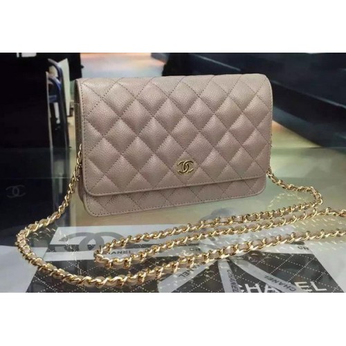 Bolso mini con solapa Chanel Patrón Cannage A8373 Gris
