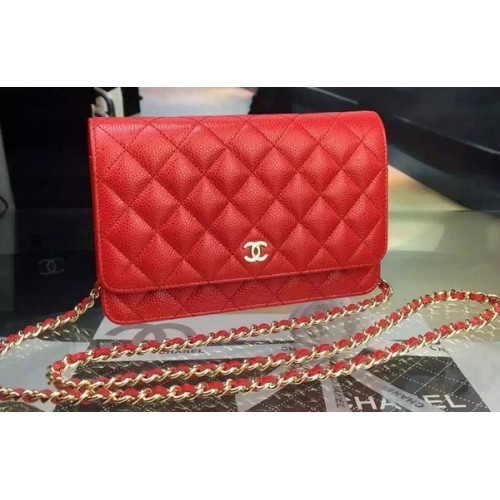 Bolso mini con solapa Chanel Patrón Cannage A8373 Rojo