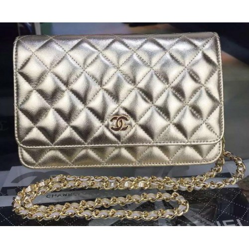 Chanel mini bolso con solapa Gold Cannage Pattern A8373 Gold