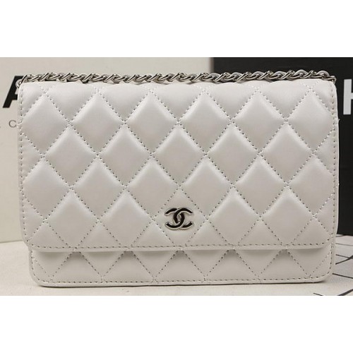 Bolso mini con solapa Chanel Piel de oveja original A33814 OffWhite