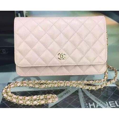 Chanel mini bolso con solapa Pink Cannage Pattern A8373 Gold
