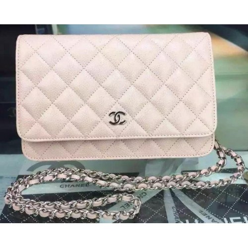 Chanel mini bolso con solapa Pink Cannage Pattern A8373 Plata