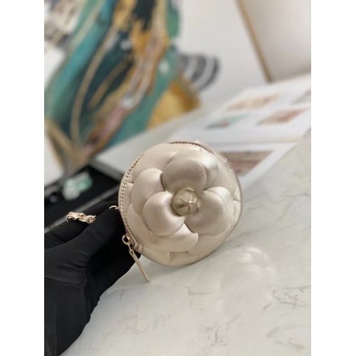 Chanel mini Bolso de hombro Cuero original 82121 Oro claro