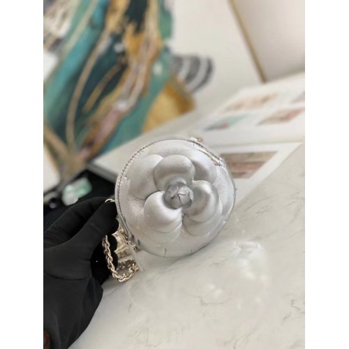 Chanel mini Bolso de hombro Cuero original 82121 plata