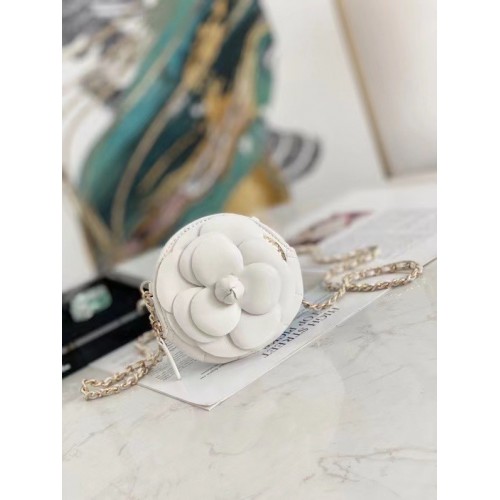 Chanel mini Bolso de hombro Cuero original 82121 blanco