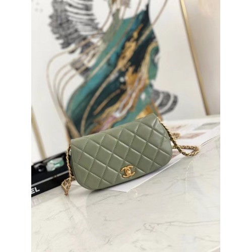 Chanel mini Flap Shoulder Bag Cuero original AP2344 verde