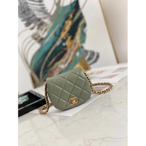 Chanel mini Flap Shoulder Bag Cuero original AP2344 verde