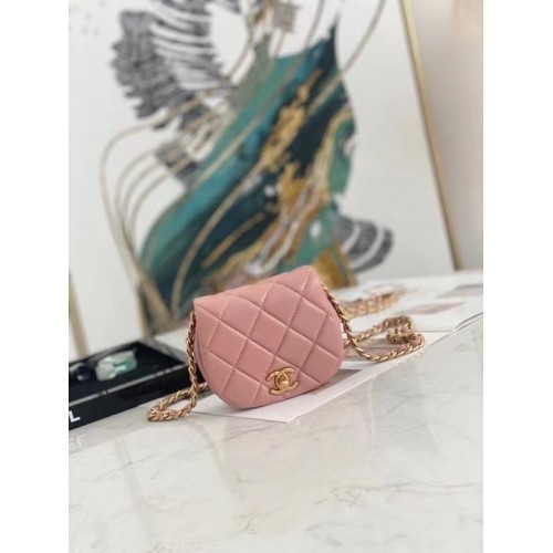 Chanel mini Flap Shoulder Bag Cuero original AP2344 rosa