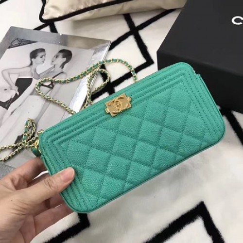 Chanel mini bolso de hombro patrón Cannage A94452 verde