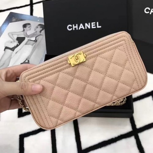 Chanel mini bolso de hombro Cannage Pattern A94452 rosa claro