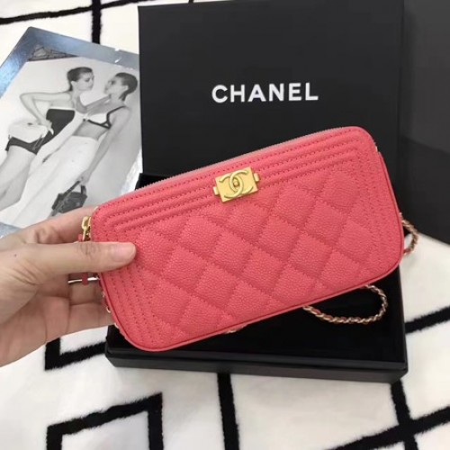 Chanel mini bolso de hombro patrón Cannage A94452 rosa