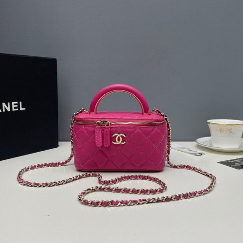 Bolso de hombro Chanel mini Piel de cordero Metal dorado 81208 rosa