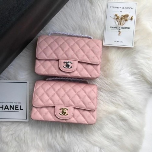 Bolso mini con solapa Chanel Piel de becerro granulada A1116 rosa