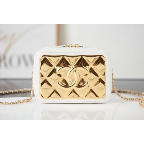 Bolso de hombro Chanel mini en piel AP2393 blanco