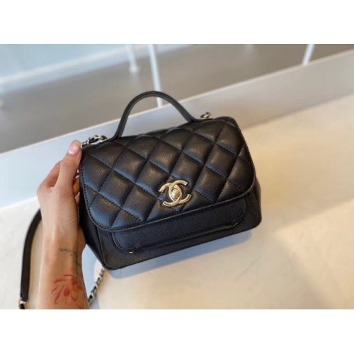 Bolso pequeño con solapa Chanel Piel de becerro metal dorado A93749 negro