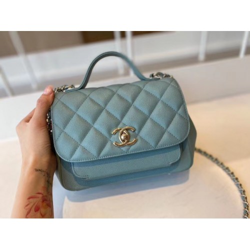 Bolso pequeño con solapa Chanel Piel de becerro metal dorado A93749 azul