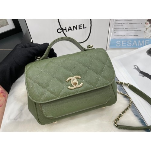 Bolso pequeño con solapa Chanel Piel de becerro metal dorado A93749 verde