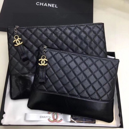 Chanle Bolso de cuero granulado original C20314 Negro