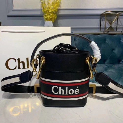 Minibolso bombonera Chloe Roy de piel lisa 3S508 Negro