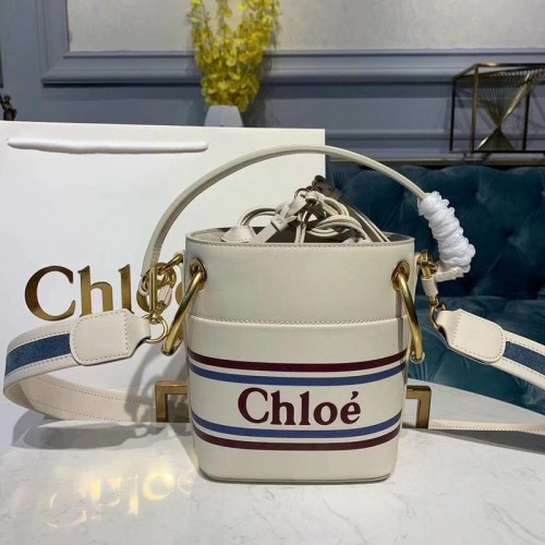Minibolso bombonera Chloe Roy de piel lisa 3S508 Blanco