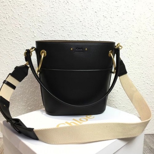 Minibolso bombonera Chloe Roy de piel lisa S126 negro