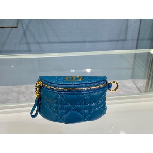 MONEDERO DESMONTABLE DIOR CARO MEDIA LUNA S5033U AZUL
