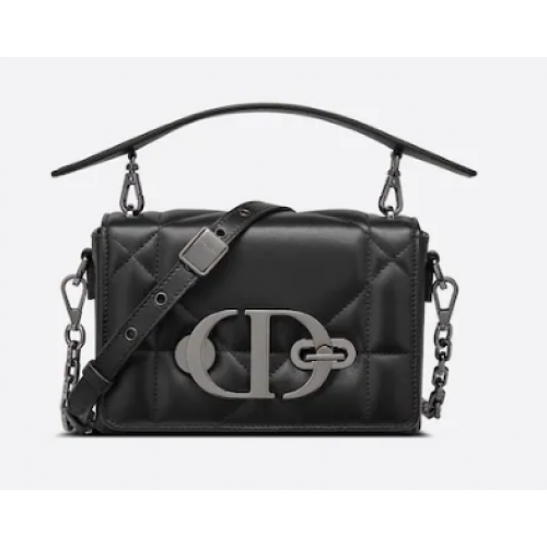 BOLSO CAJA DIOR 30 MONTAIGNE CON ASA Negro Maxicannage Piel de cordero M9218B