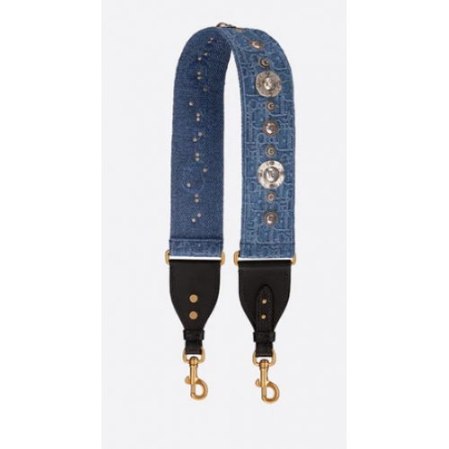 CORREA DIOR AZUL DIOR OBLIQUE TOTALMENTE BORDADA M928