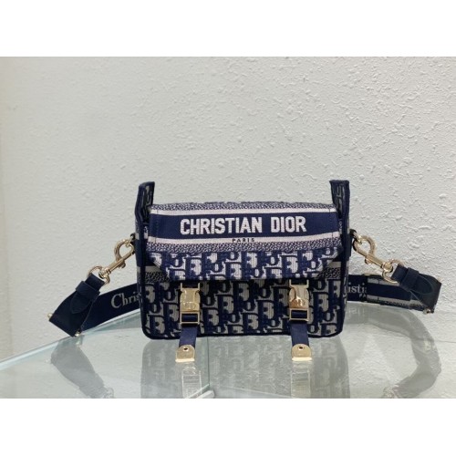 BOBBY BAG DIOR Bordado C0803 azul oscuro