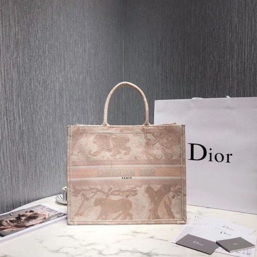 BOLSO TOTE DIOR BOOK DE LONA BORDADA M929 Beige