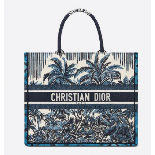 DIOR BOOK TOTE Azul Dior Palmas Bordado M1286