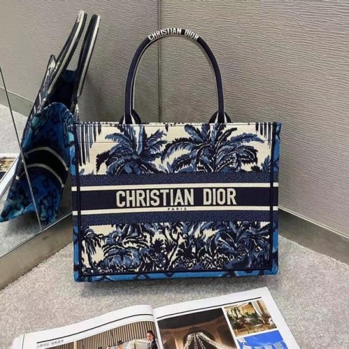DIOR BOOK TOTE Azul Dior Palmas Bordado M1287