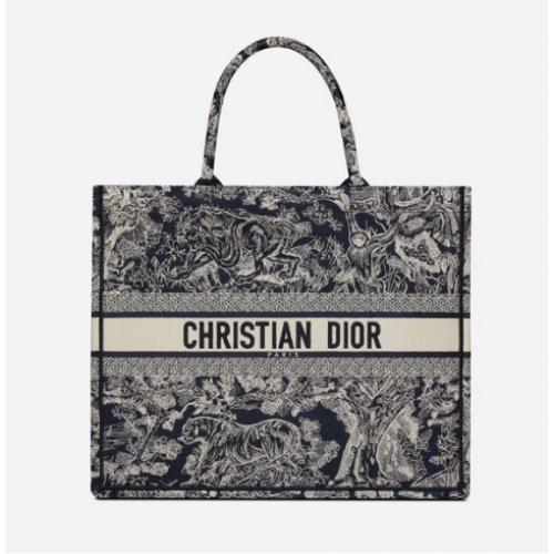 DIOR BOOK TOTE Azul Toile de Jouy Bordado inverso M1286ZR