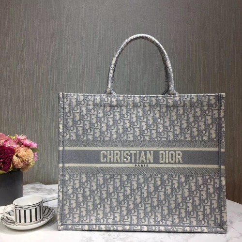 BOLSO DIOR BOOK TOTE DE LONA BORDADO M1287-9 gris