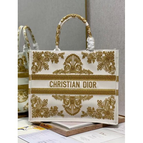 DIOR BOOK TOTE cuero C1211L-1 blanco