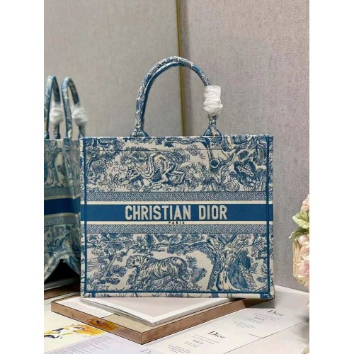 DIOR BOOK TOTE Bordado C1286-6 azul