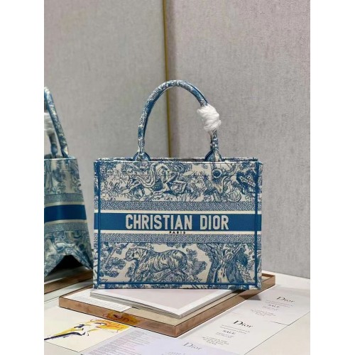 DIOR BOOK TOTE Bordado C1287-6 azul