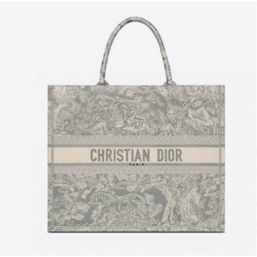 DIOR BOOK TOTE Gris Toile de Jouy Bordado inverso M1286ZR