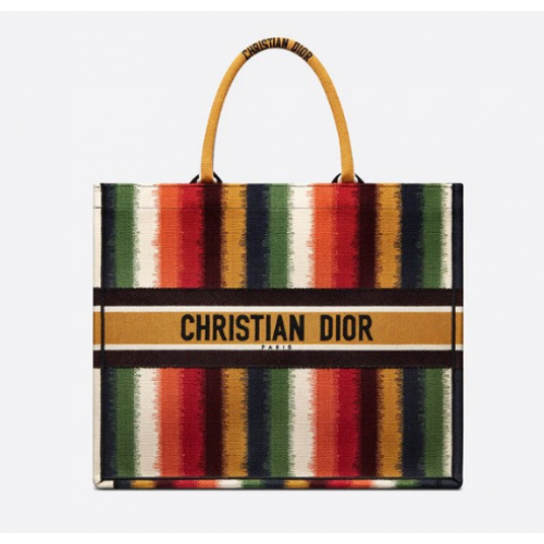 DIOR BOOK TOTE Bordado D-Stripes multicolor M1286Z