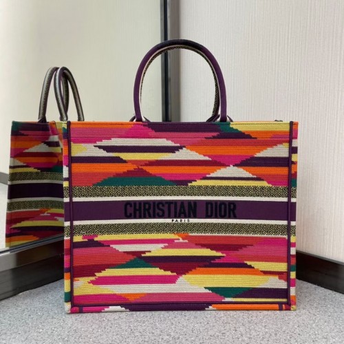 DIOR BOOK TOTE Bordado D-Stripes multicolor M1286Z