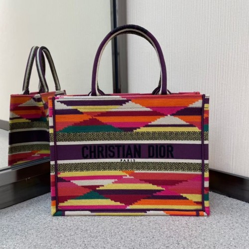 DIOR BOOK TOTE Bordado D-Stripes multicolor M1287Z