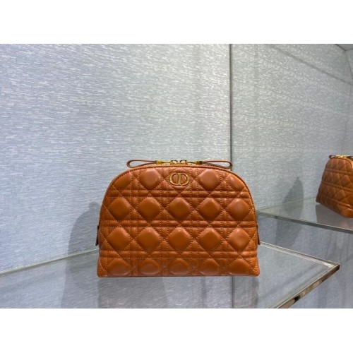 ESTUCHE DIOR CARO BEAUTY Piel de cordero Cannage S5047 marrón